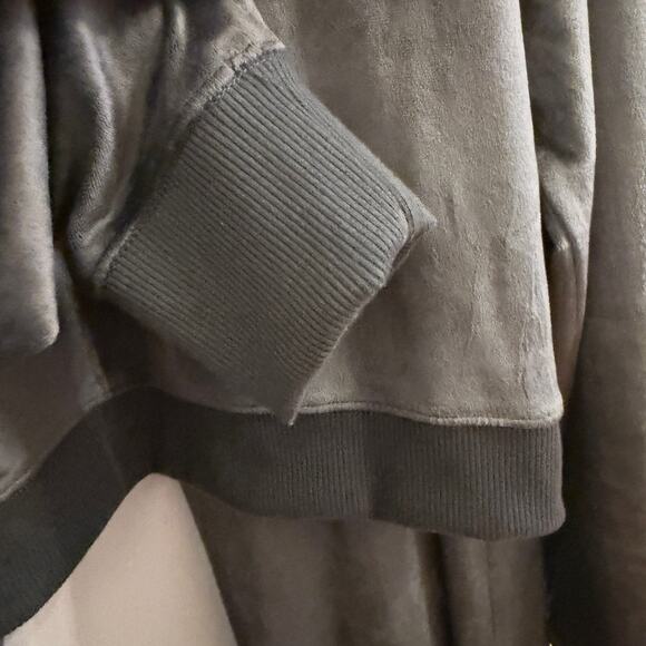 Aerie Velour Loungewear Tracksuit Set Women’s XL Cropped Zip Hoodie + Pants Grey - Picture 5 of 11